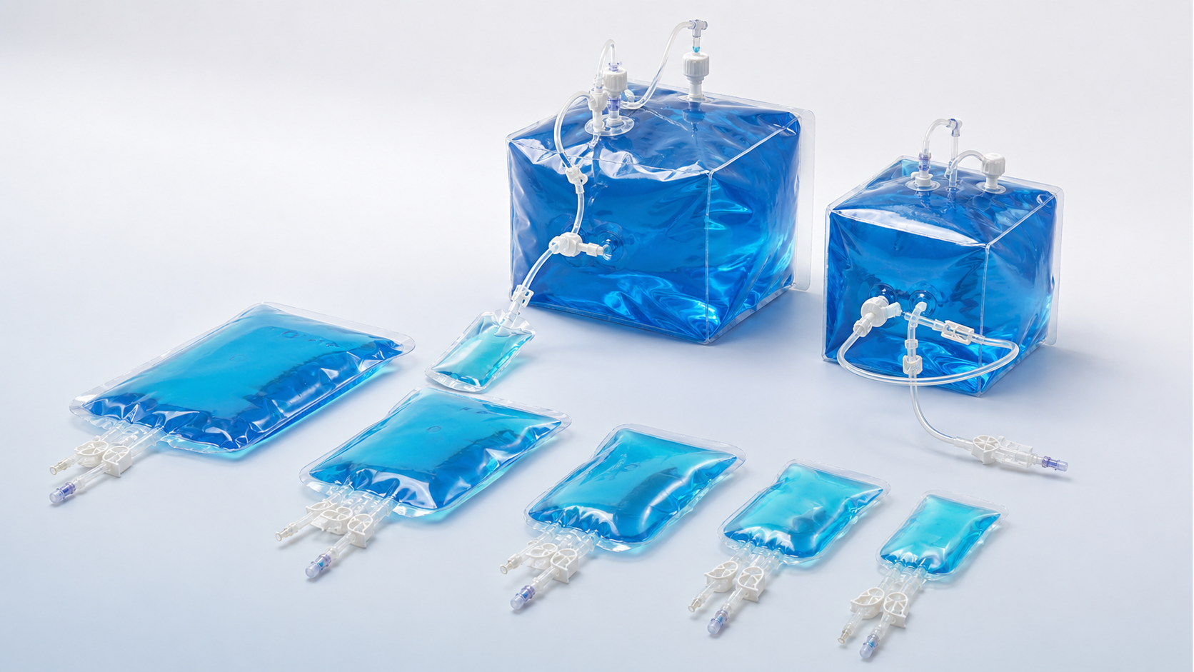 2D and 3D flexible single-use fluid bags