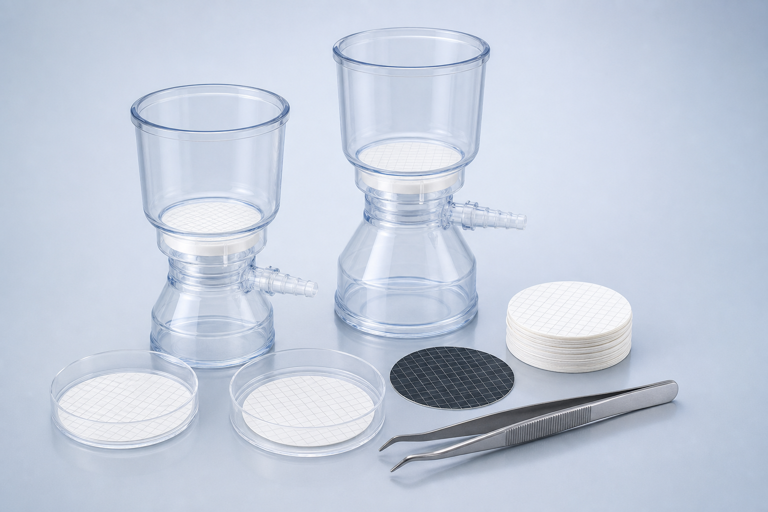 Microbiology membrane filters and ready-to-use filtration formats